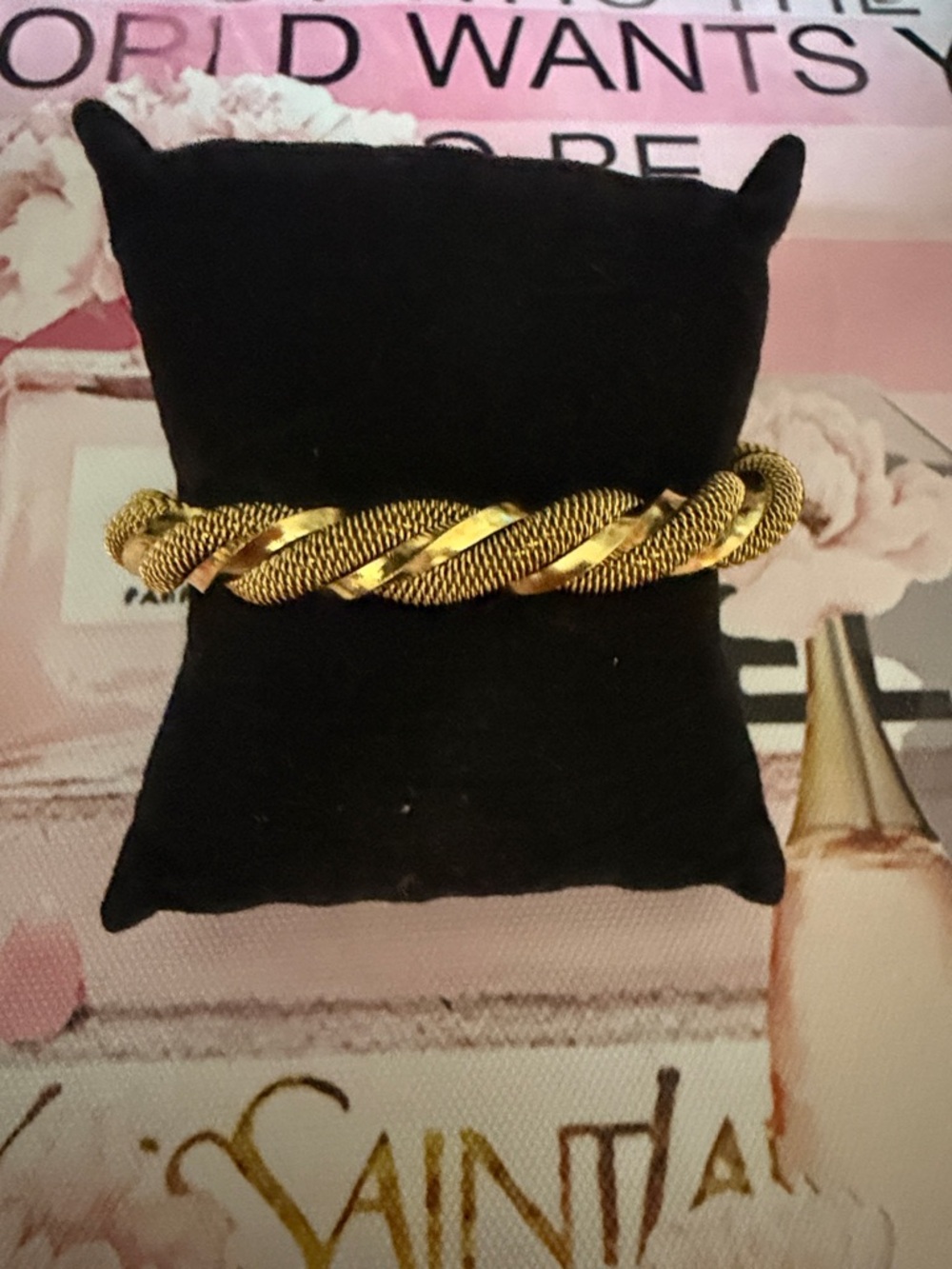 18k gold plated stainless steel Twisted Rope Gold-Tone Bracelet